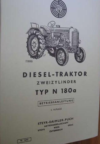 Betriebsanleitung Diesel-Traktor Typ 180a STEYR 