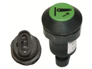 Druckschalter grün Regelhydraulik heben Außenschaltung Kotflügel Steyr 6135 CVT, 6140 CVT, 6145 CVT, 6150 CVT, 6155 CVT, 6160 CVT, 6170 CVT, 6175 CVT, 6190 CVT, 6195 CVT, 9080 M, 9090 M, 9100 M, 9080 MT, 9085 MT, 9090 MT, 9100 MT, 9105 MT Case CS 80, 90, 100, CS 80 PRO, 85 PRO, 90 PRO, 95 PRO, 100 PRO, 105 PRO, CVX, 140, 150, 160, 175, 195, 1135, 1145, 1155, 1170, 1190, 1195; NH T7510, T7520, T7530, T7540, T7550, TVT135, TVT145, TVT155, TVT170, TVT190, TVT195; Ö91000